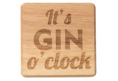 T & G 'It's GIN o'clock' Wooden Coasters (10 x 10cm)